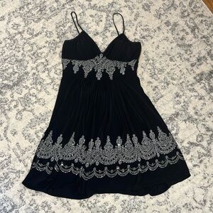 Night Way Black and Silvet Cocktail Dress Size 10
